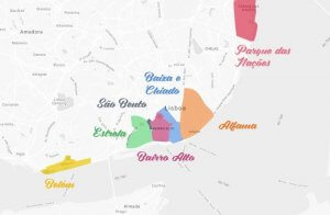 Mapa de las principales regiones de Lisboa