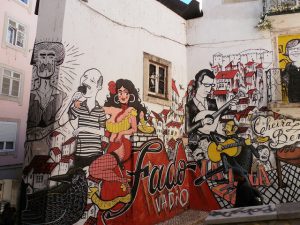 Grafiti sobre el fado en Lisboa