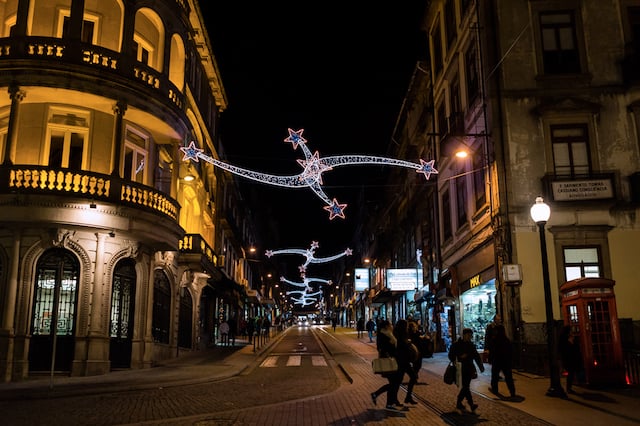 Calles con luces de Navidad